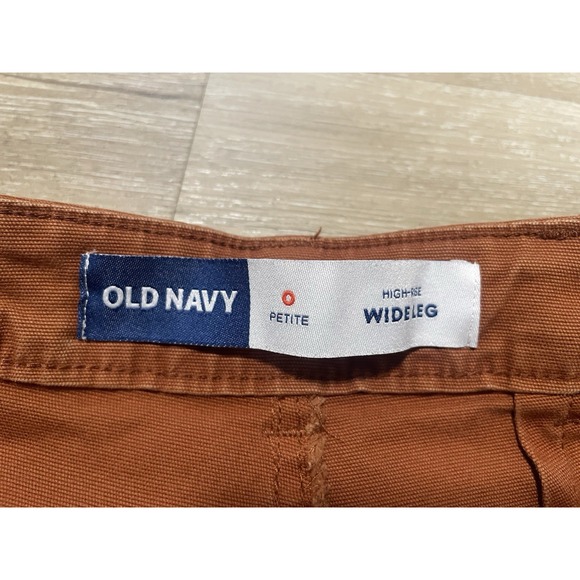 Old Navy Women's Sz 0 Petite Pants Orange Wide-Leg Chino Twill High-Rise Y2K - Picture 3 of 6
